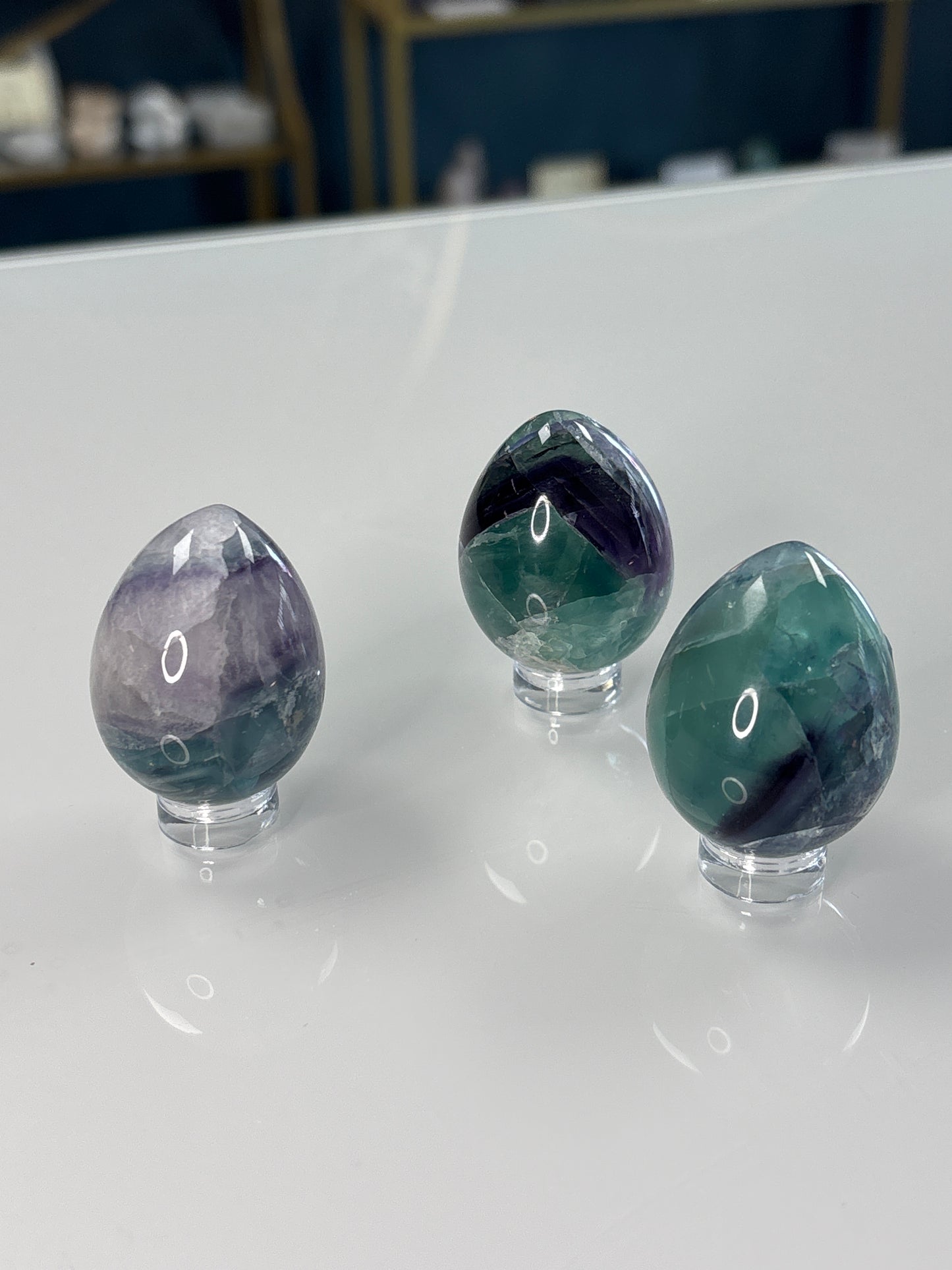 Rainbow Fluorite Eggs