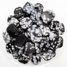 Snowflake Obsidian Flat Palm Stone