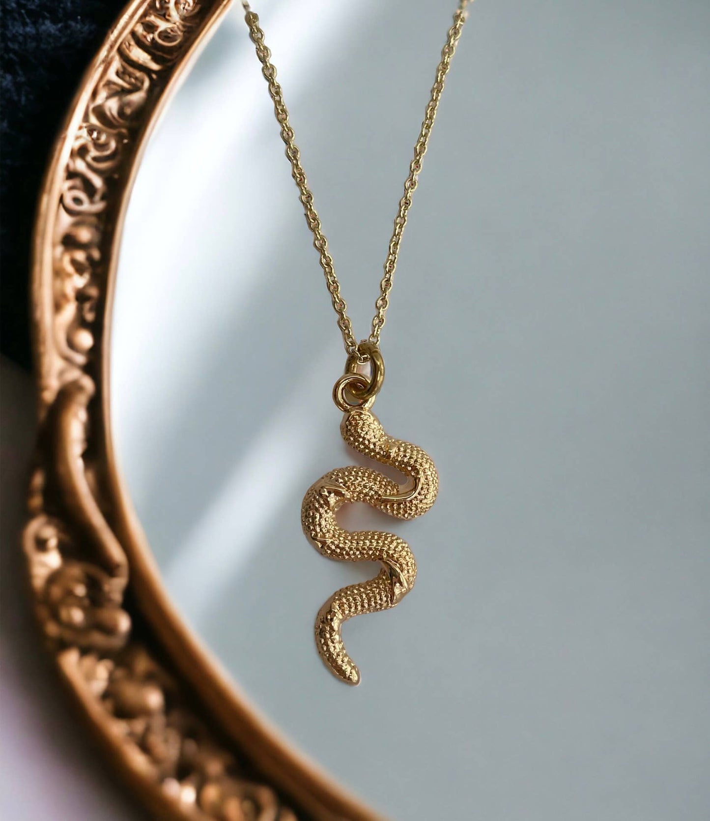 Snake Necklace ~ Gold Plated Pendant on delicate chain