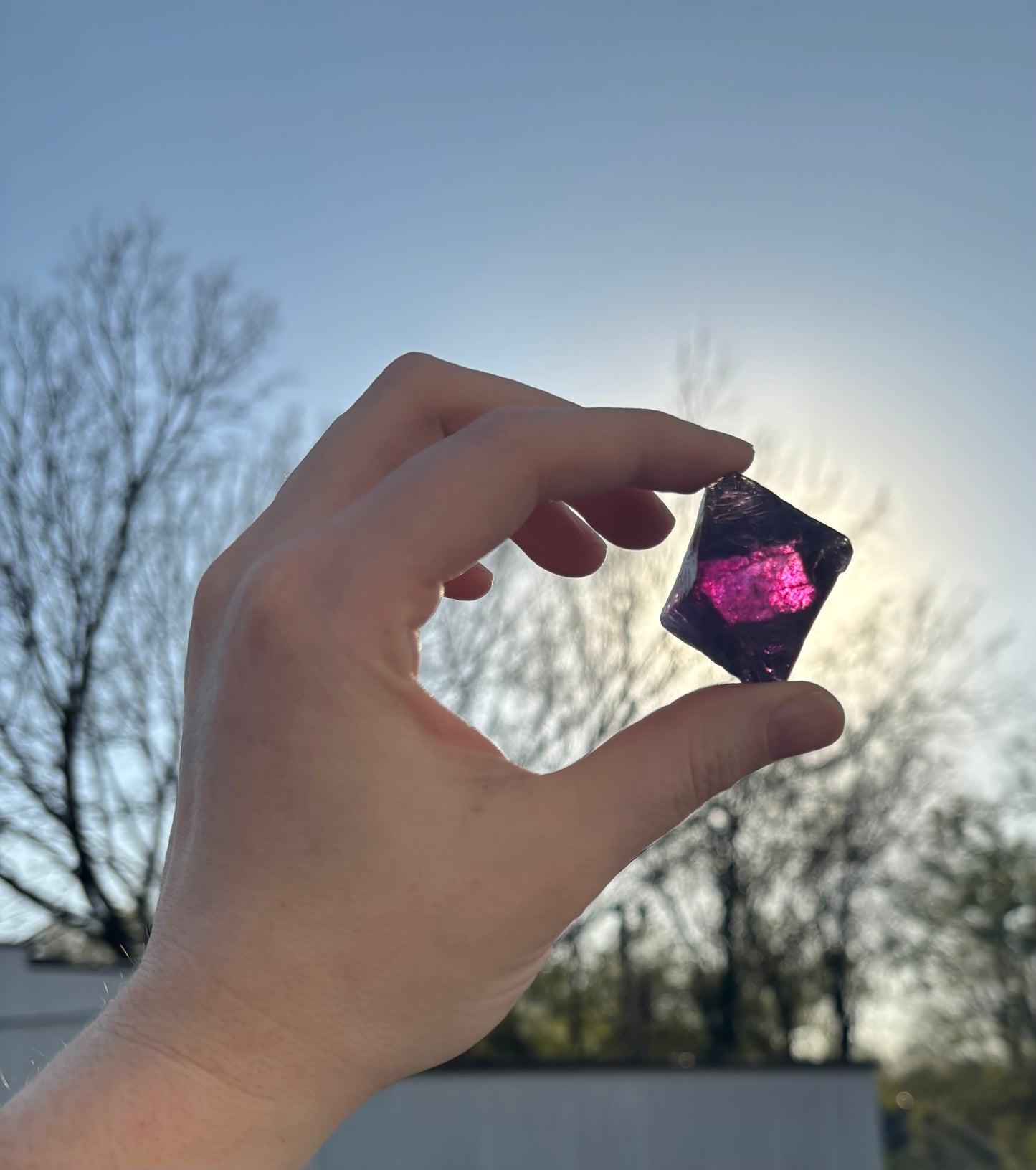 Deep Purple Fluorite Octahedron