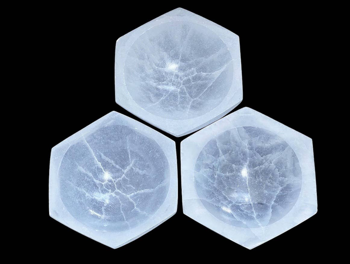 Selenite Bowl Hexagon Shape