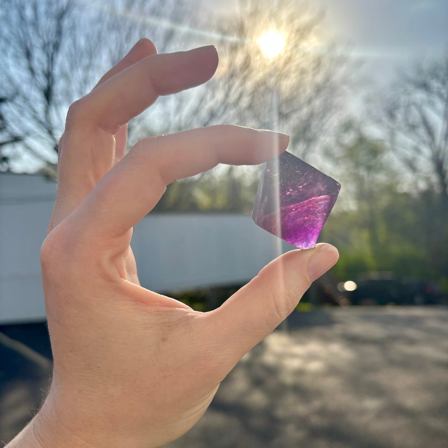 Deep Purple Fluorite Octahedron