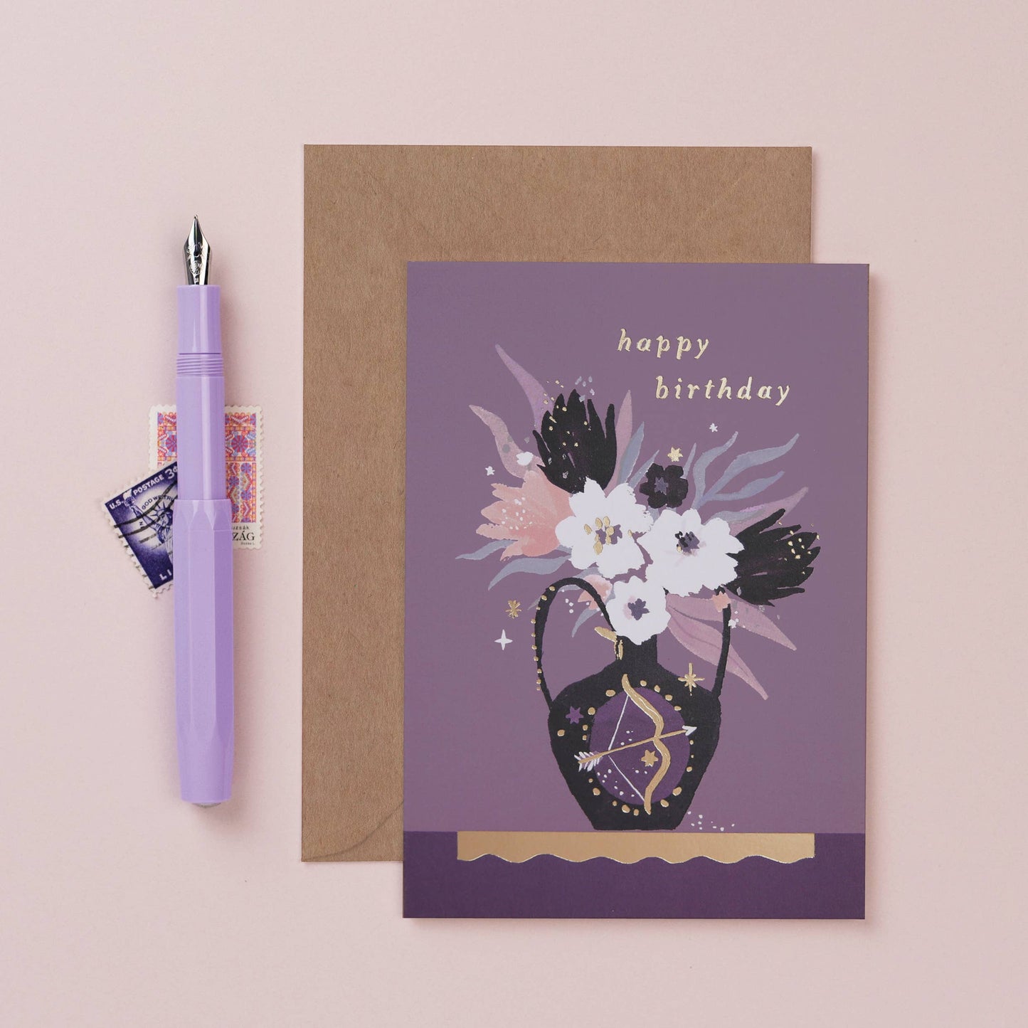 Vase Zodiac Birthday Card | Sagittarius Sign