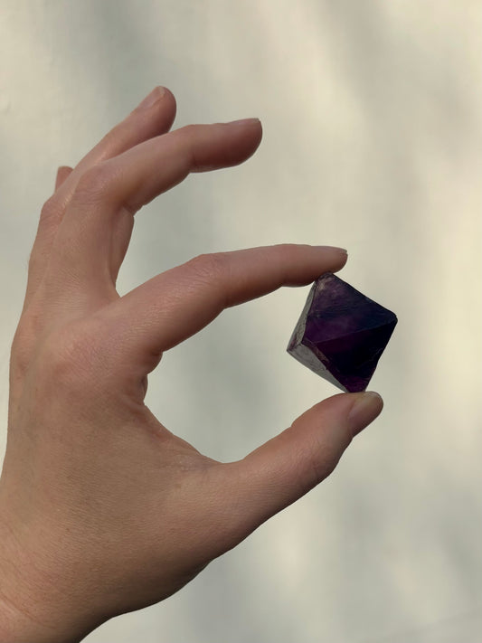 Deep Purple Fluorite Octahedron