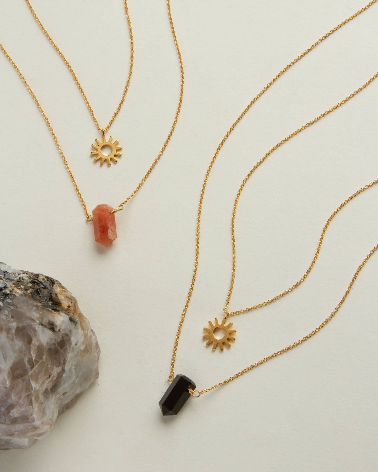 Onyx Sun Salutation Necklace Set