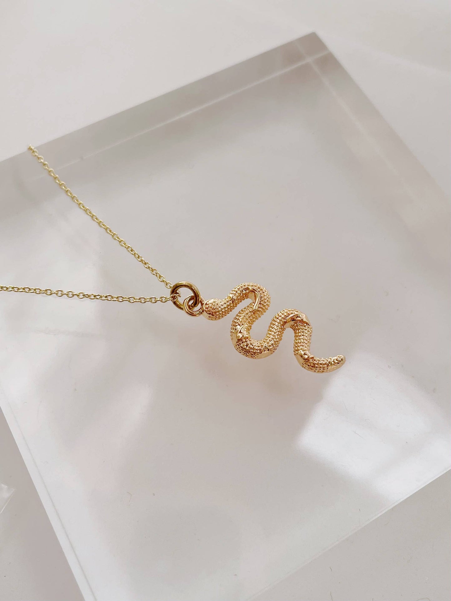 Snake Necklace ~ Gold Plated Pendant on delicate chain