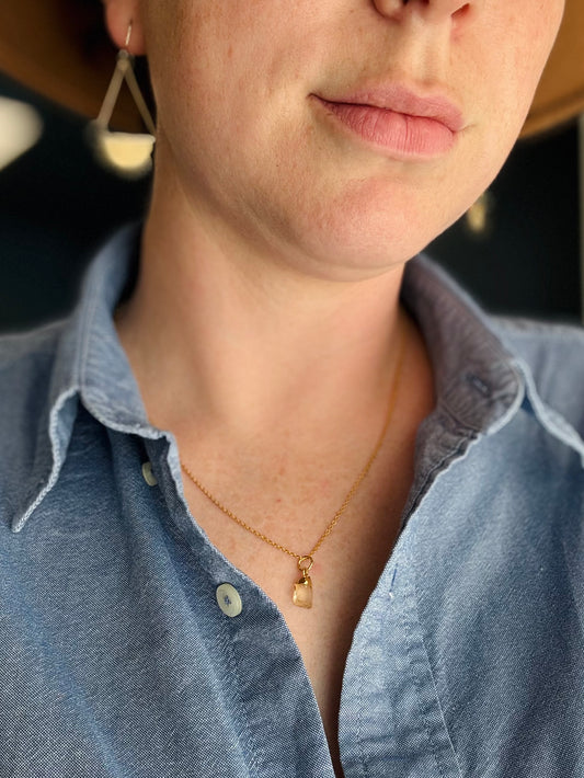 Raw Natural Citrine Necklace