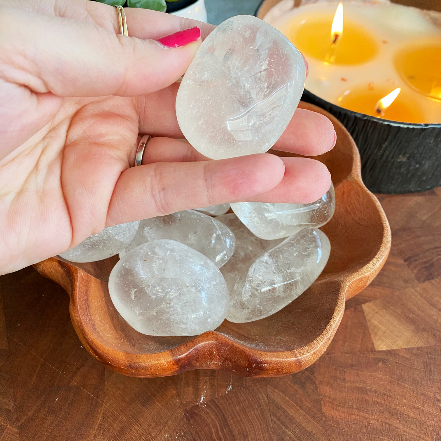 Clear Quartz Palm Stones