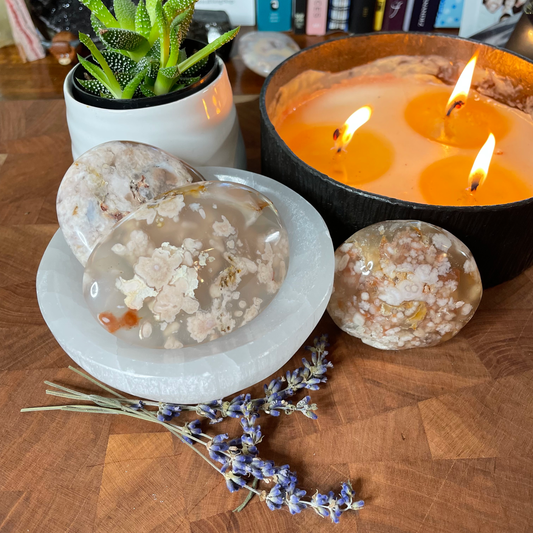 Flower Agate Palm Stones (large)
