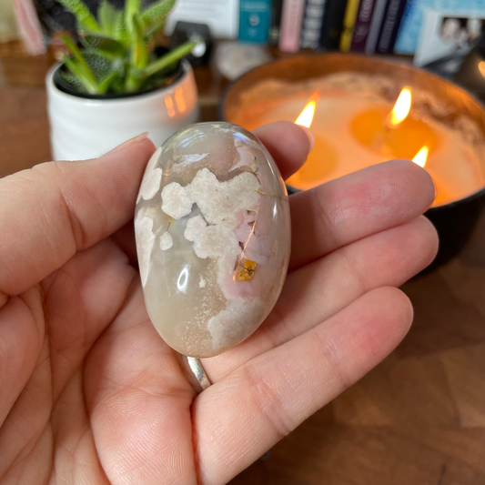 Flower Agate Palm Stones (medium)
