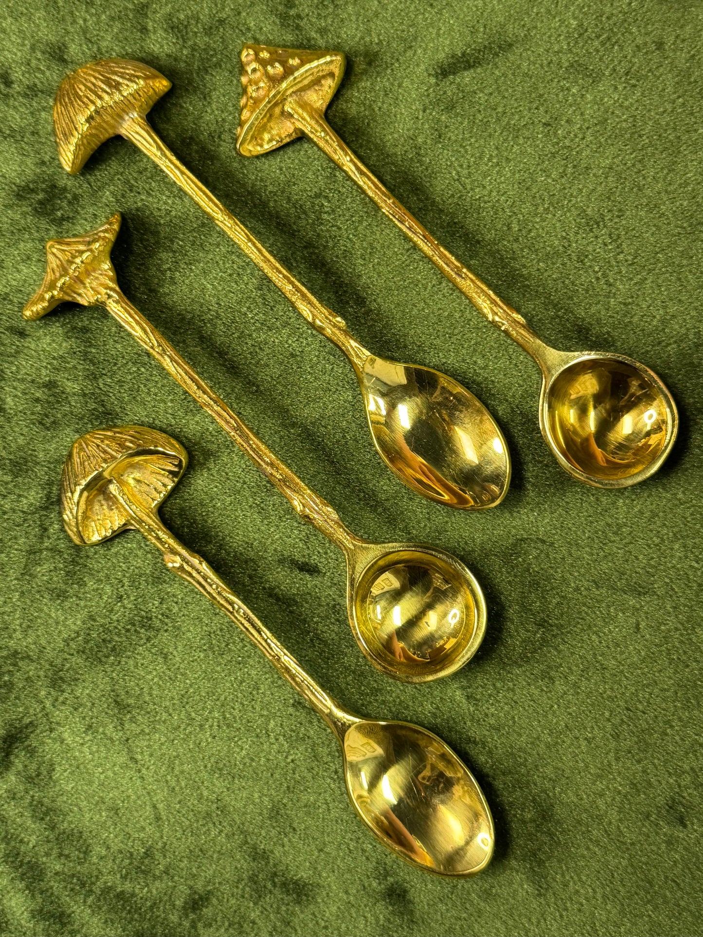 Single Brass Spoon with Mushroom Handle