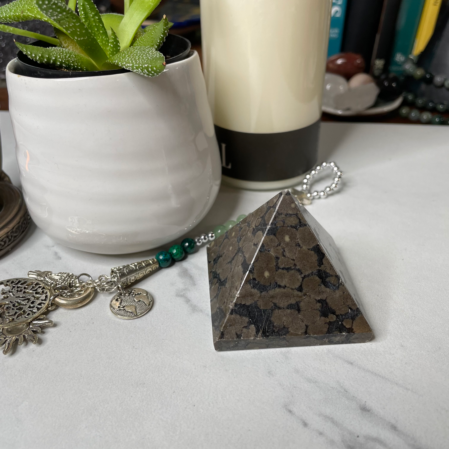 Hematite mini pyramid