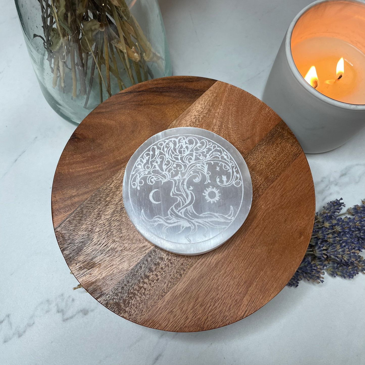 Selenite Tree of Life Charging Plate