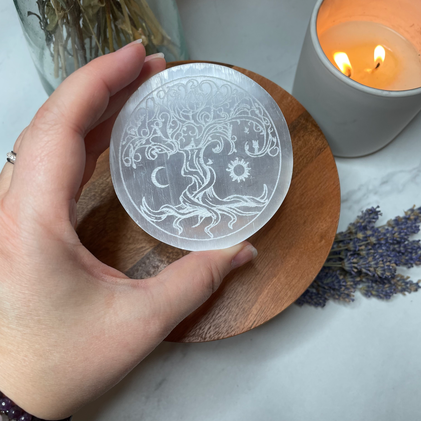 Selenite Tree of Life Charging Plate