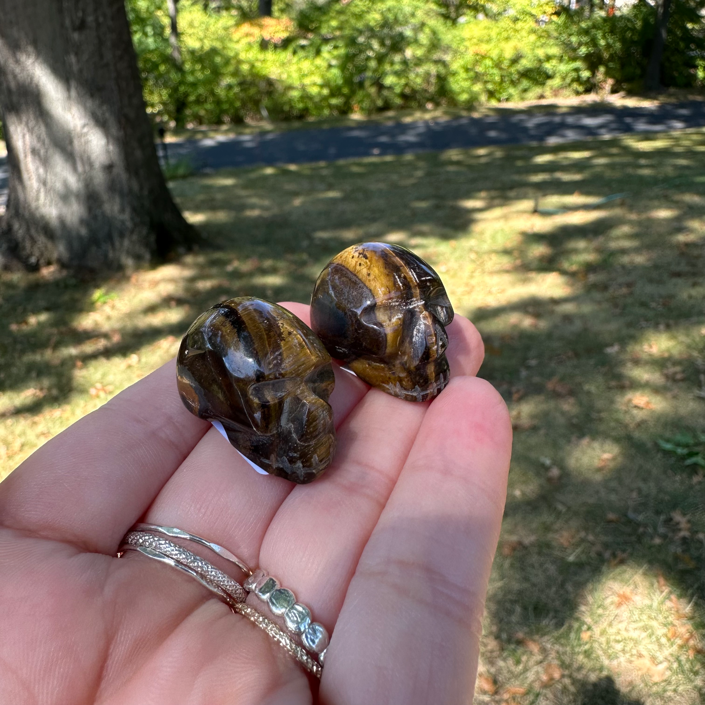 Tiger Eye Mini Skull