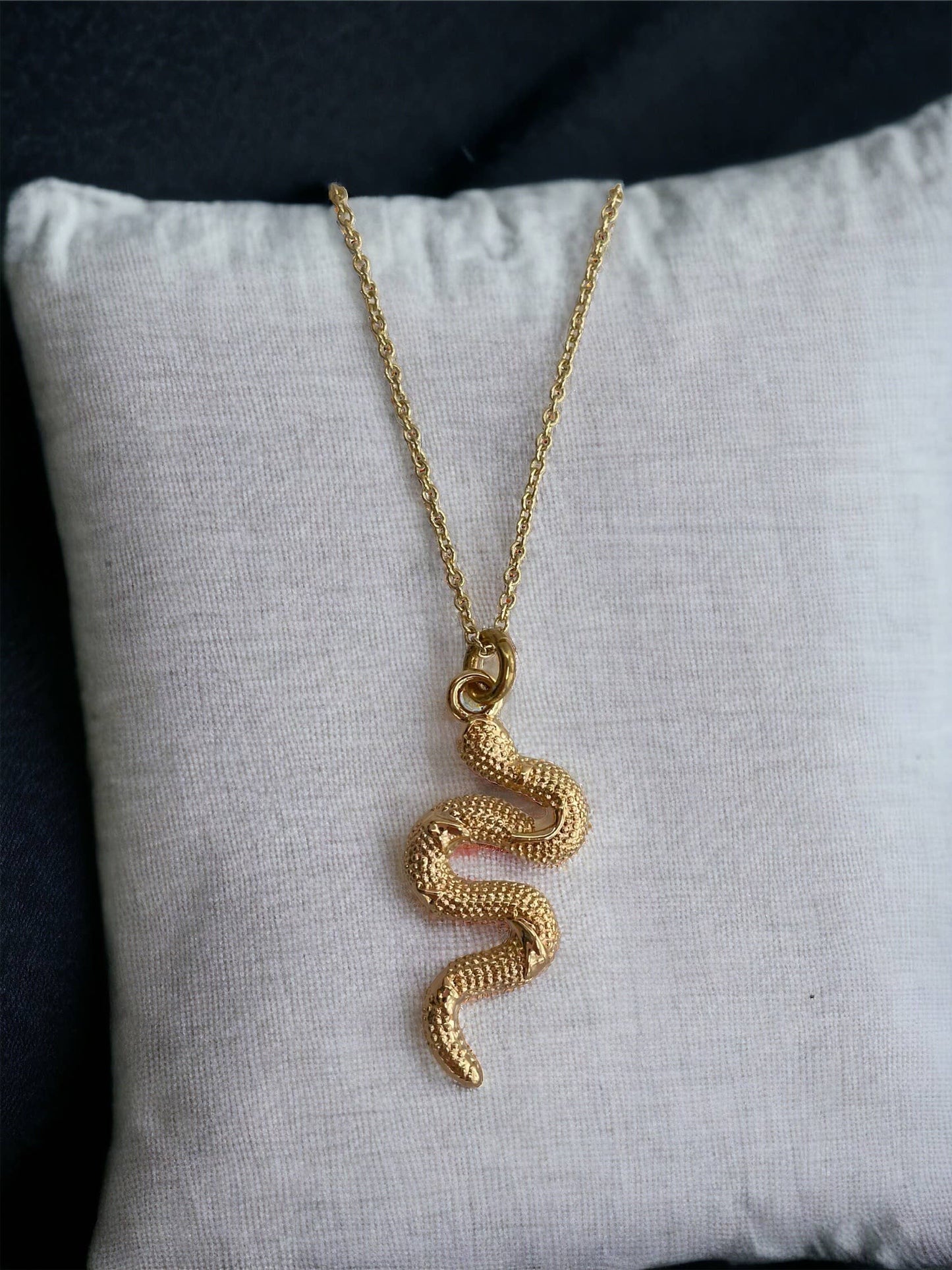 Snake Necklace ~ Gold Plated Pendant on delicate chain