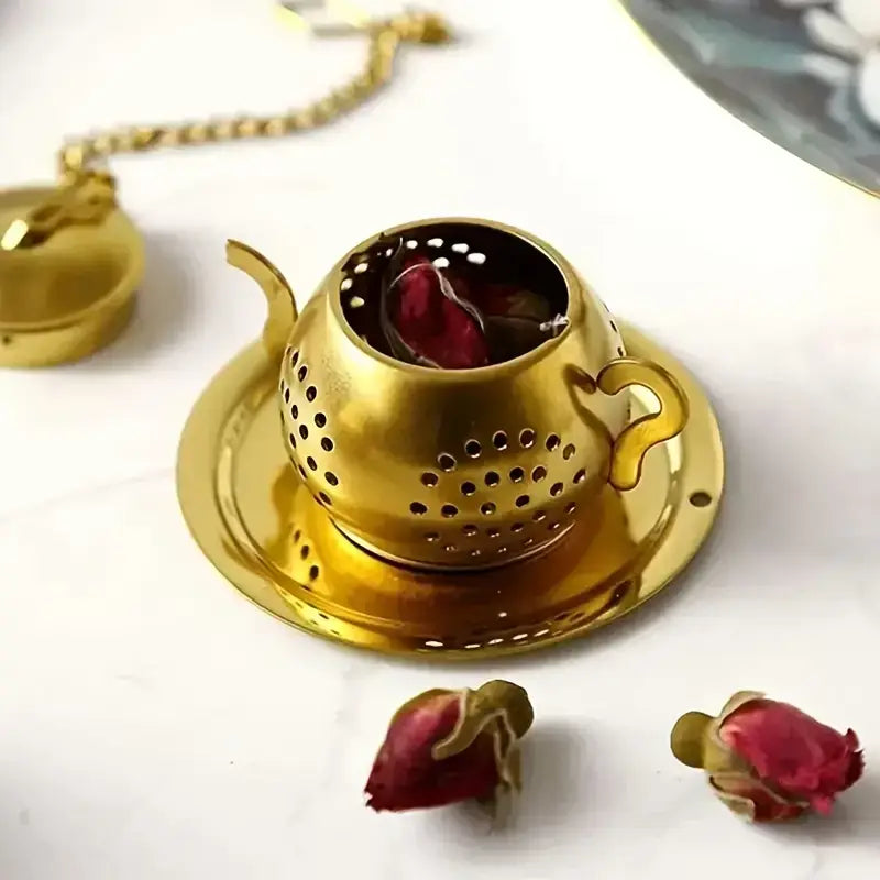 Gold Teapot Tea Infuser