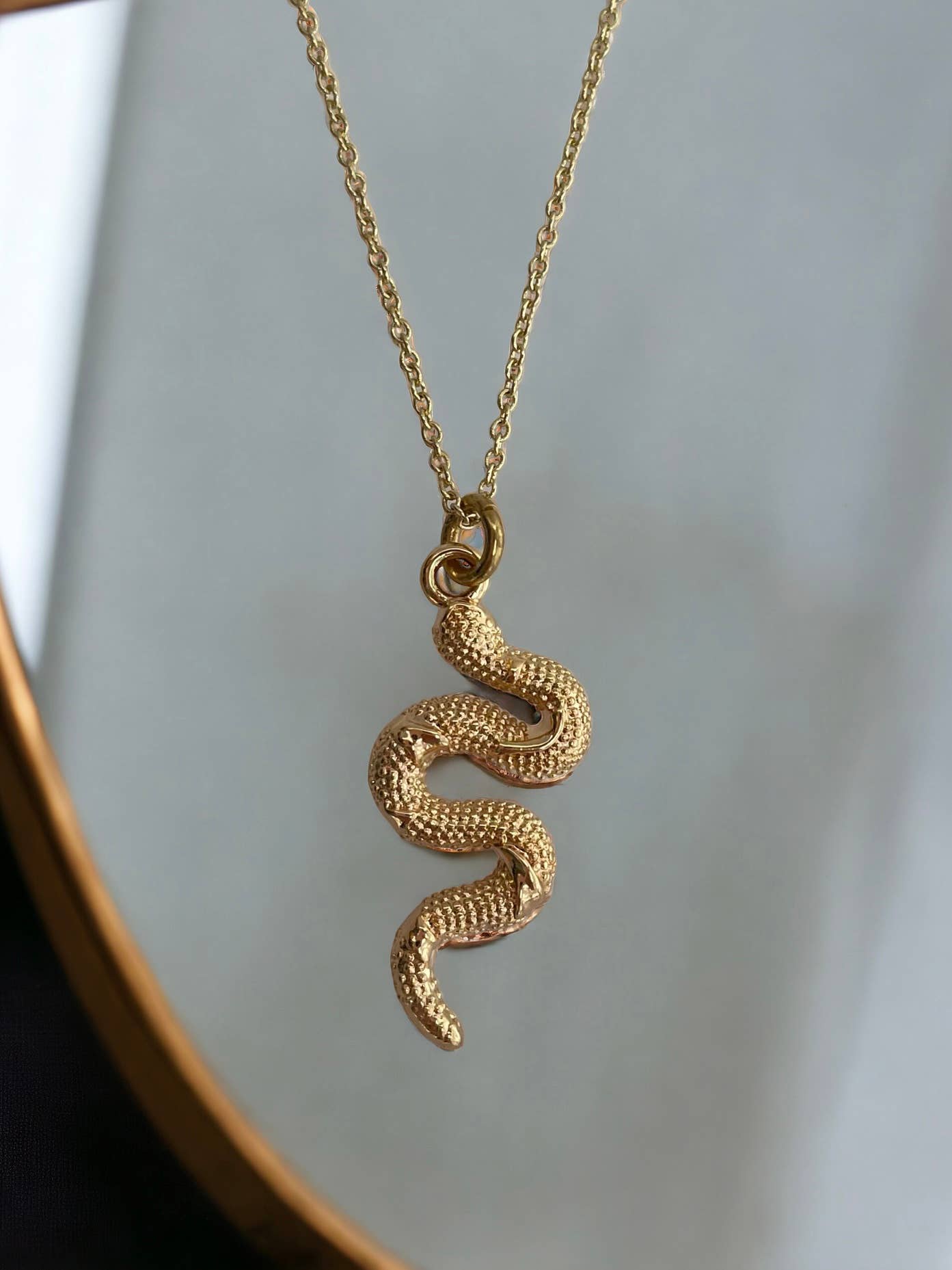 Snake Necklace ~ Gold Plated Pendant on delicate chain