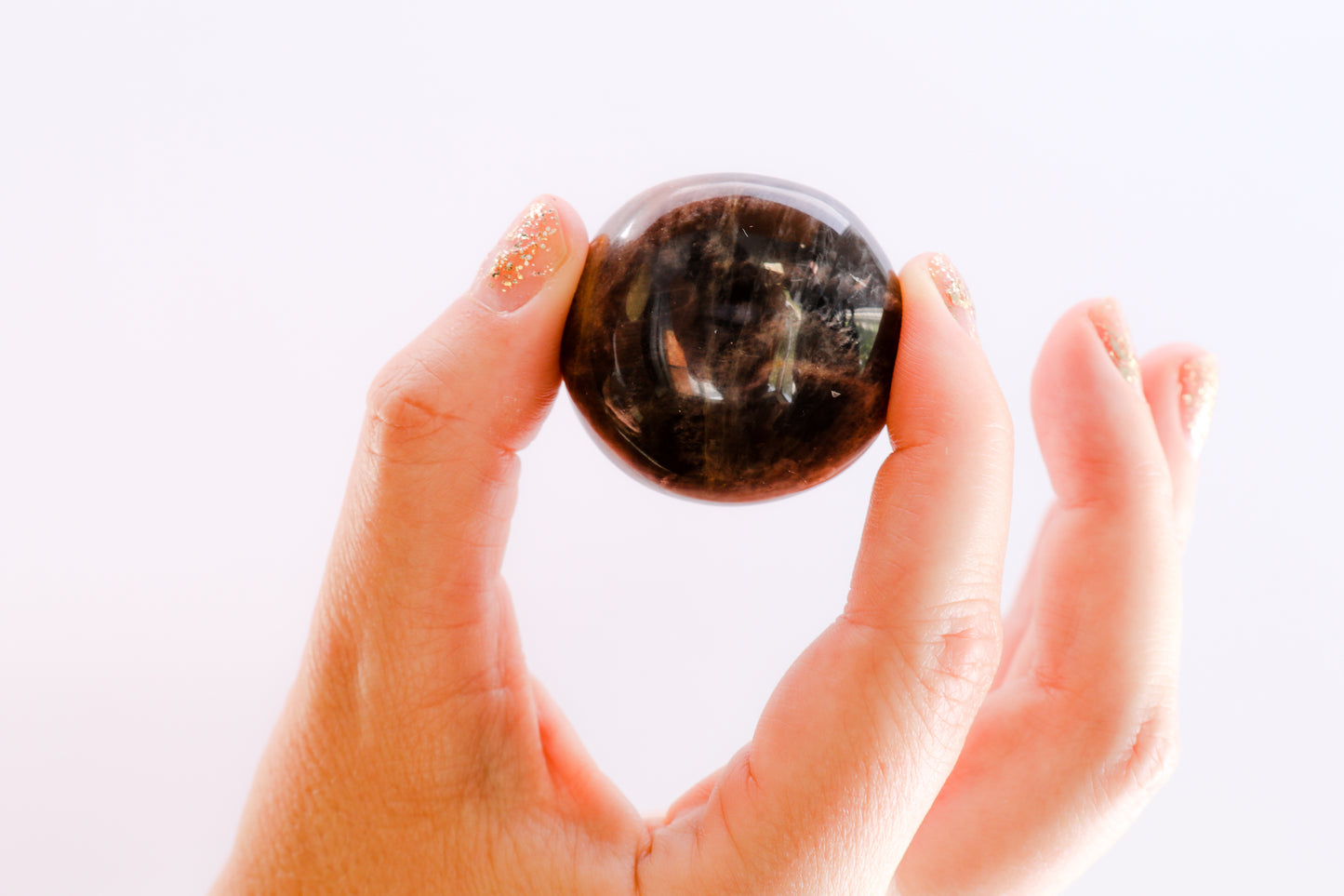 Black Moonstone Palm Stone