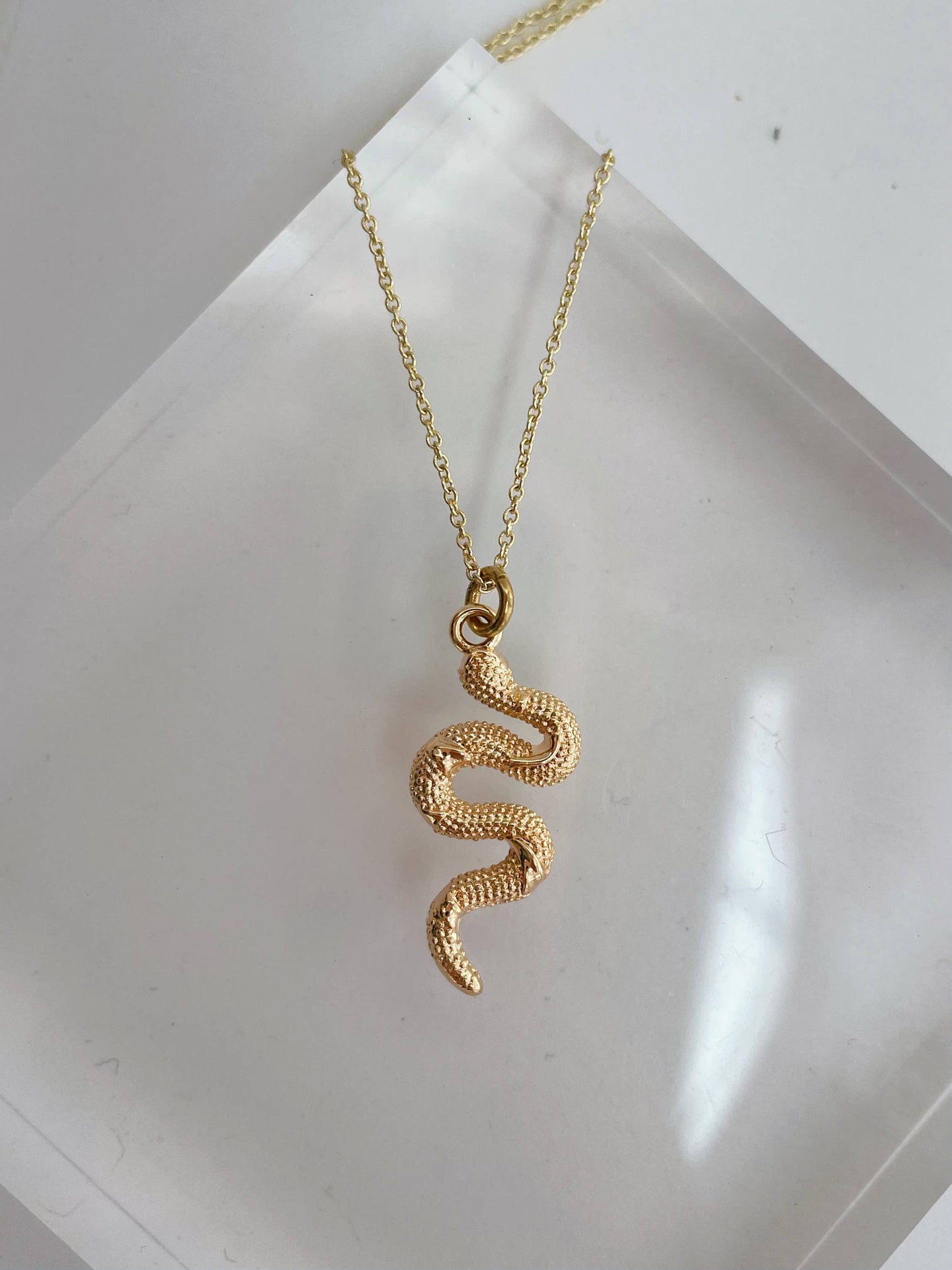 Snake Necklace ~ Gold Plated Pendant on delicate chain