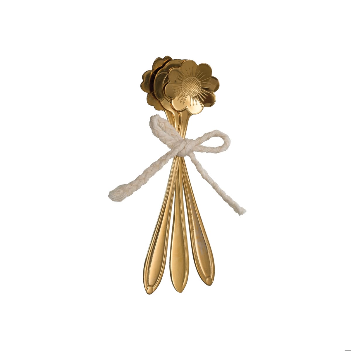Flower Shaped Gold-Finish Tea Spoon