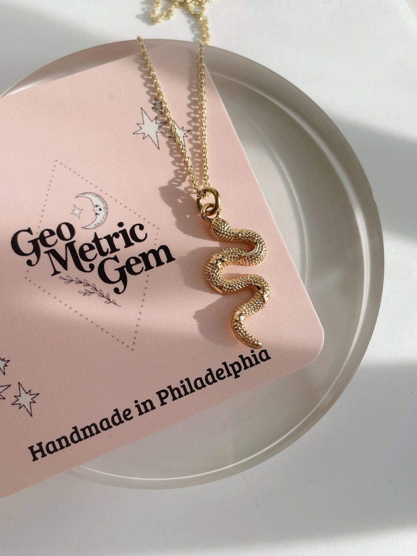 Snake Necklace ~ Gold Plated Pendant on delicate chain
