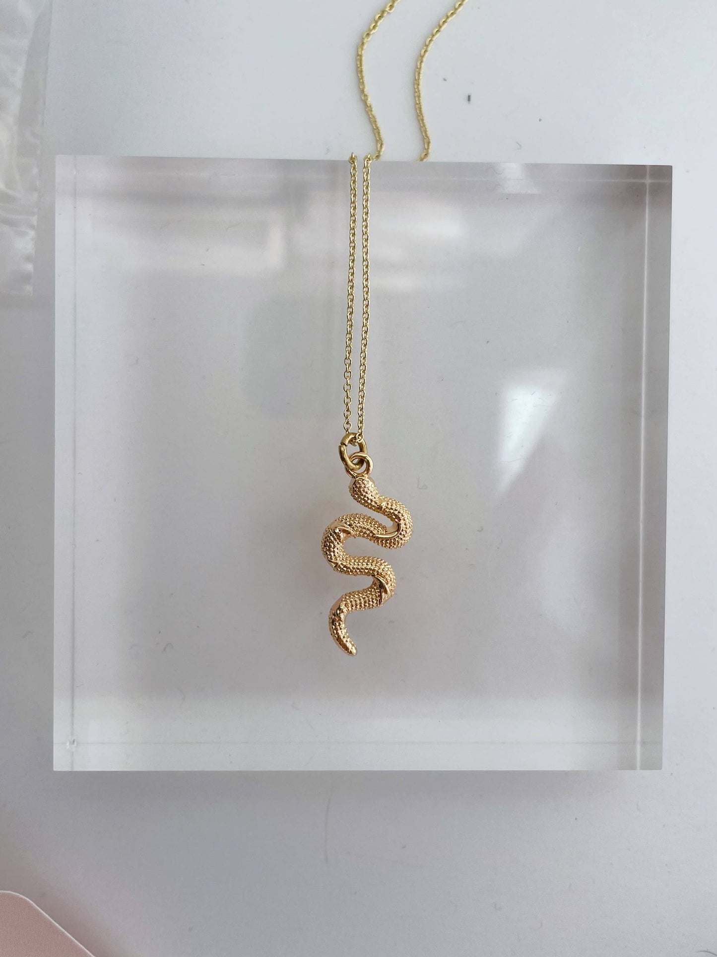 Snake Necklace ~ Gold Plated Pendant on delicate chain