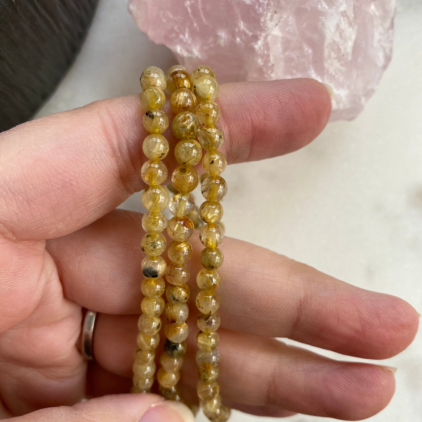 Gold Rutile Quartz Bracelet