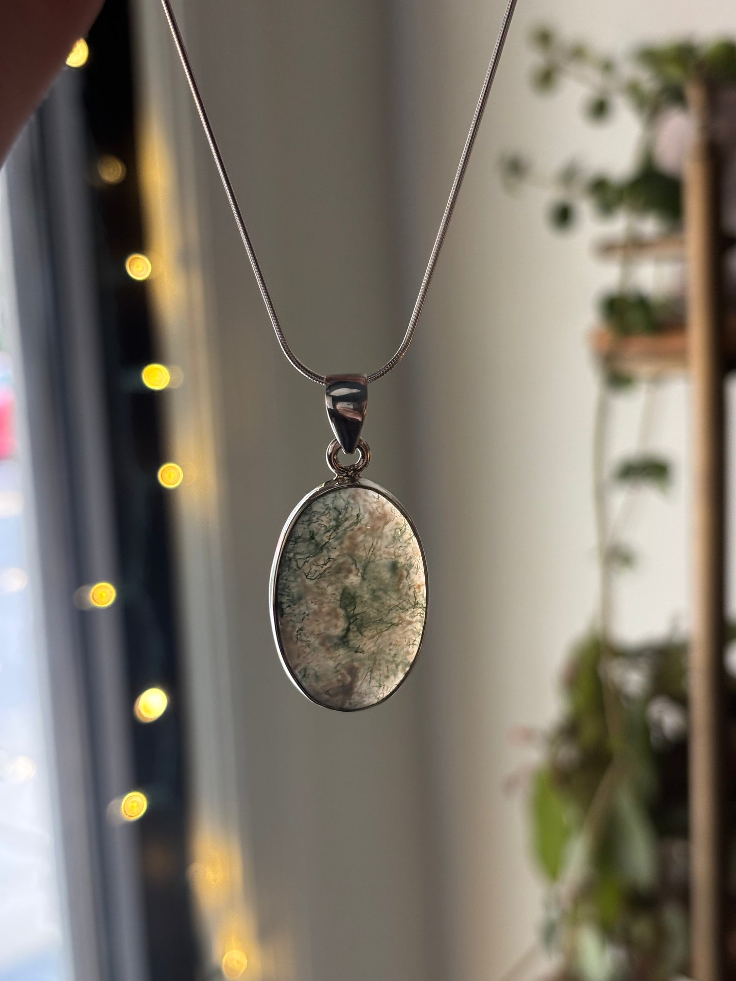 Moss Agate Oval Pendant
