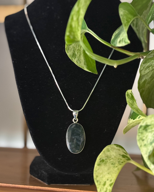 Moss Agate Oval Pendant