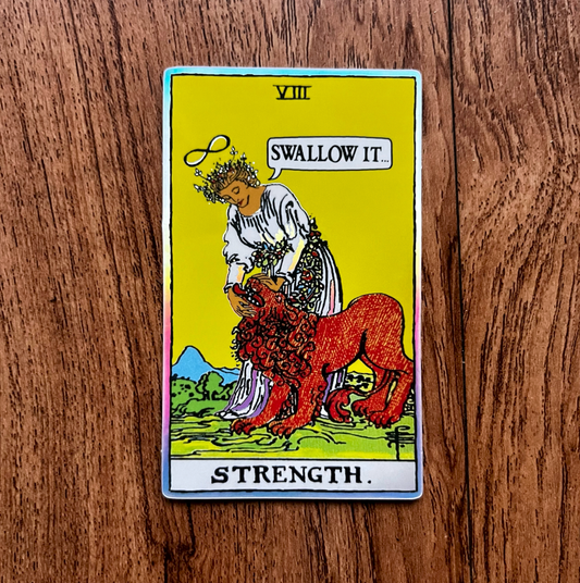 Strength Holographic Tarot Sticker