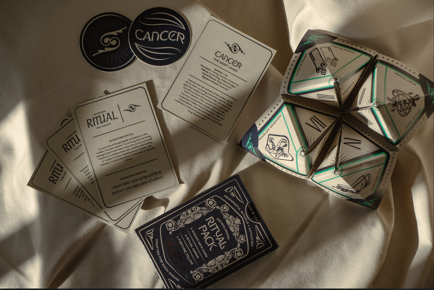 Zodiac Ritual Kit Intention Card Deck + Fortune Teller