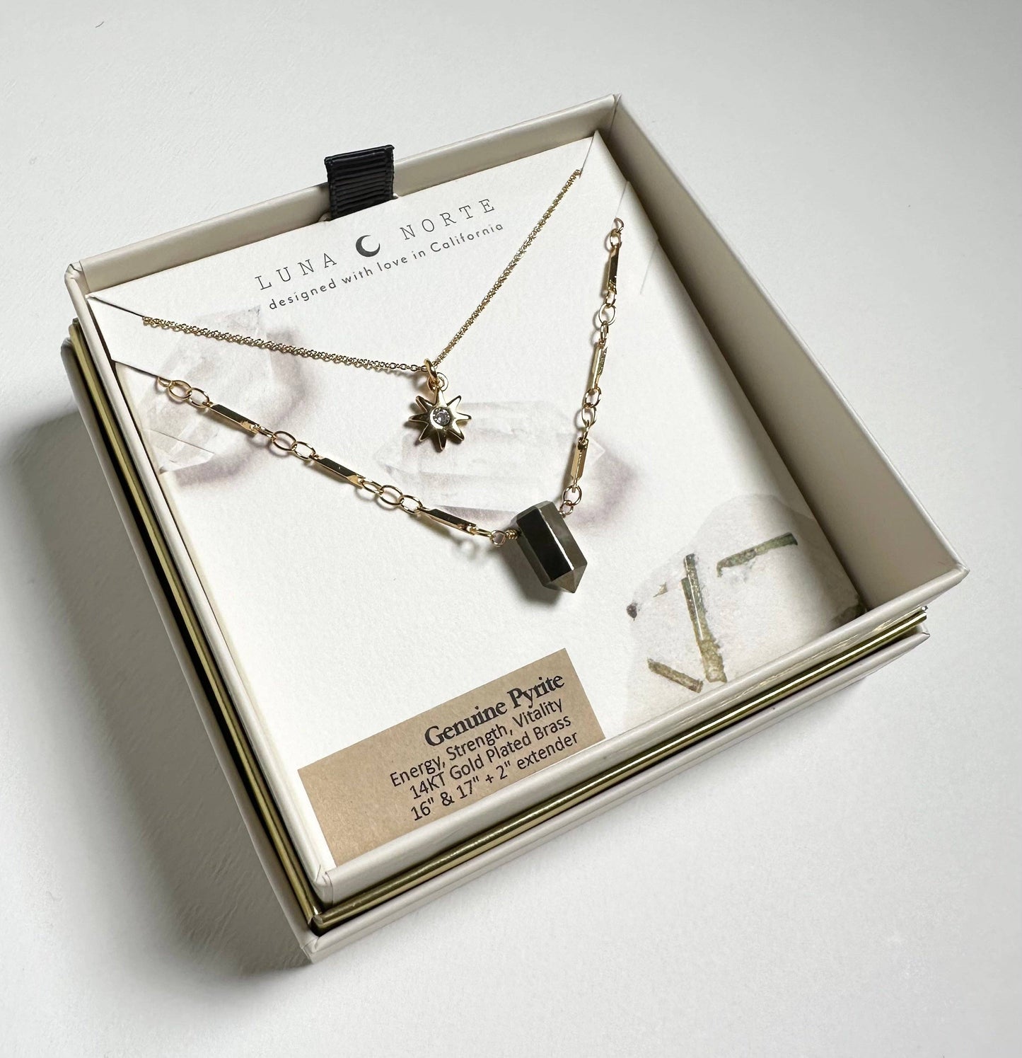 Pyrite Reflective Gemstone Necklace Set