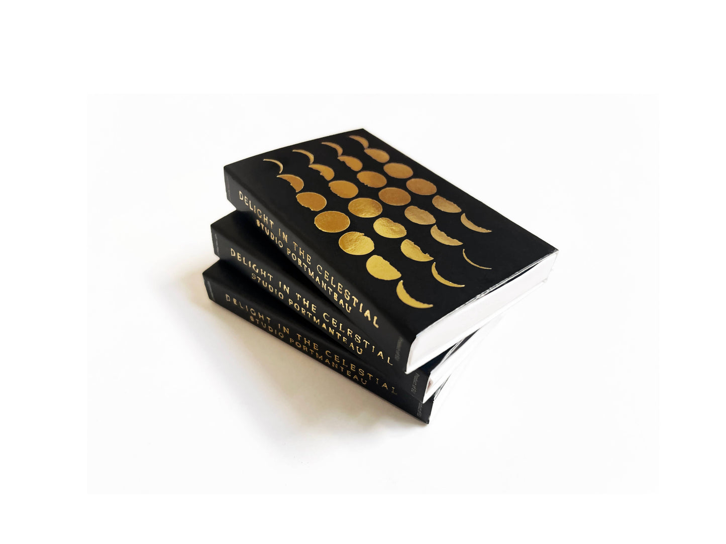 Phases of the Moon Matchbox | Gold on Black Celestial Decor