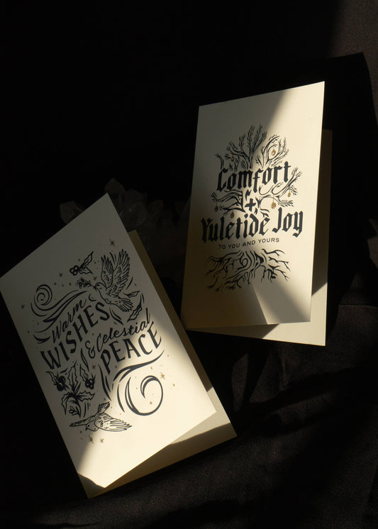 Greeting Card Warm Wishes and Celestial Peace Holiday Card