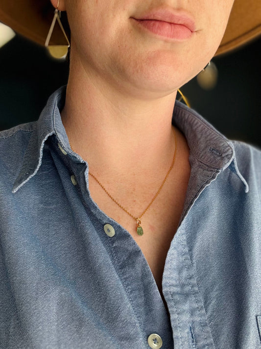 Raw Green Aventurine Necklace