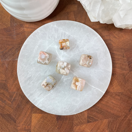 Flower Agate Mini Cube