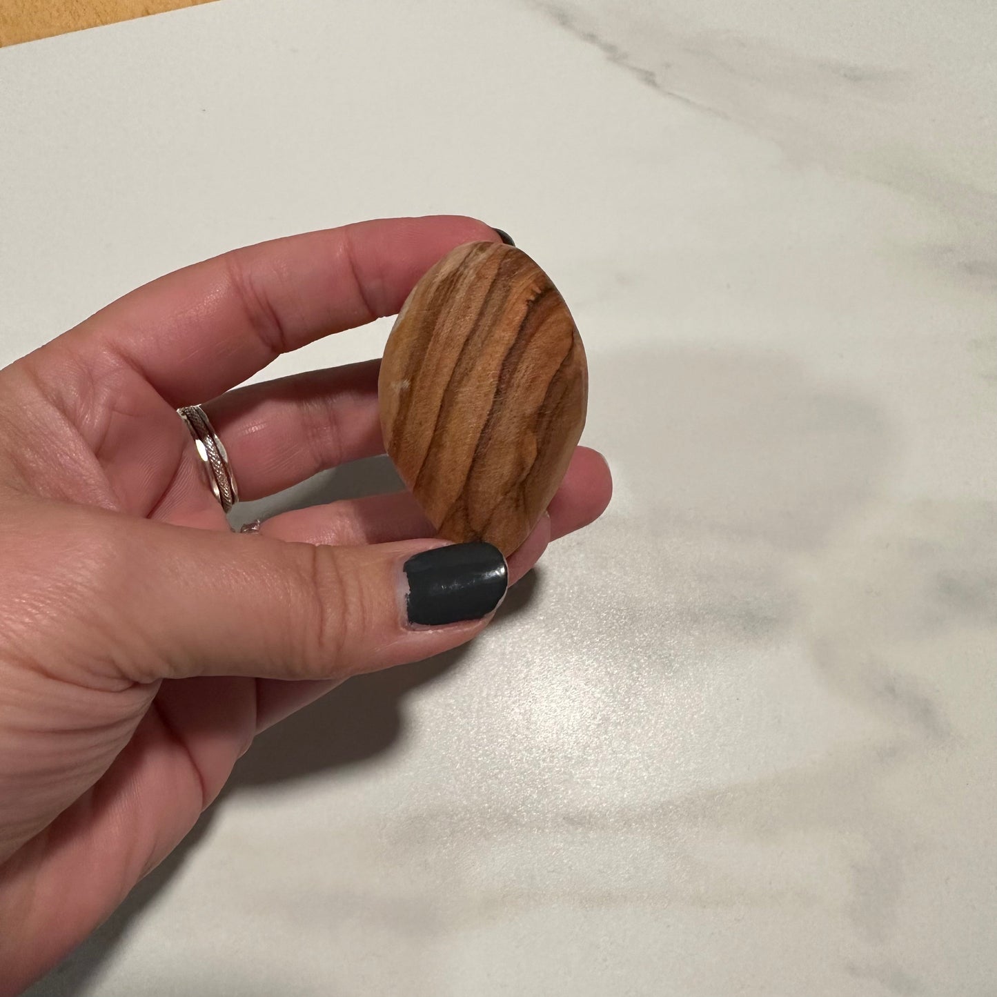 Olive Wood Puffy Heart