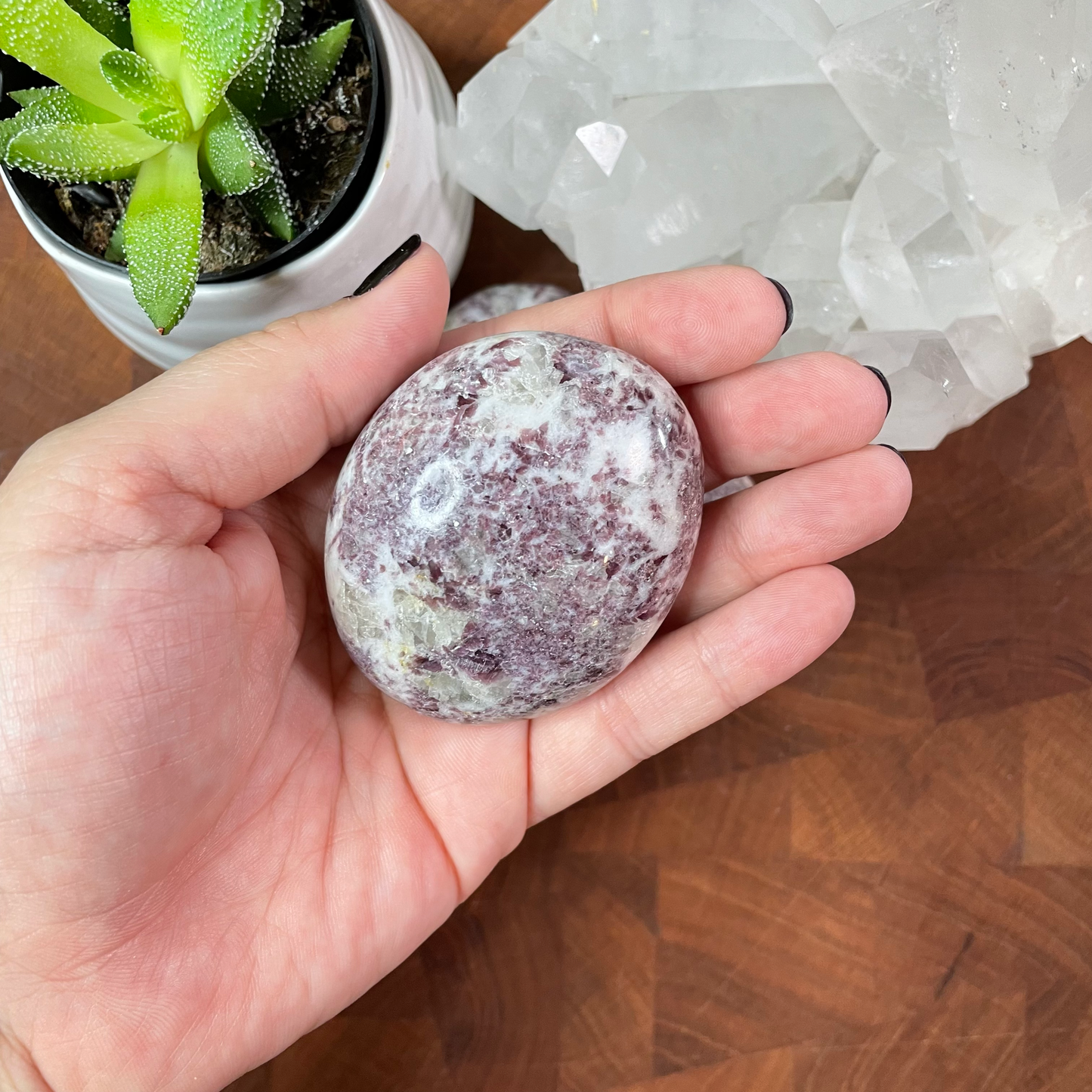 Lepidolite Palm Stone