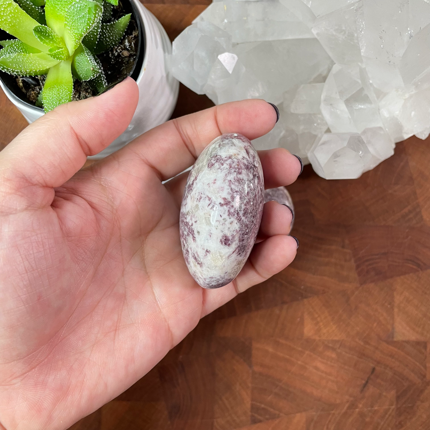 Lepidolite Palm Stone