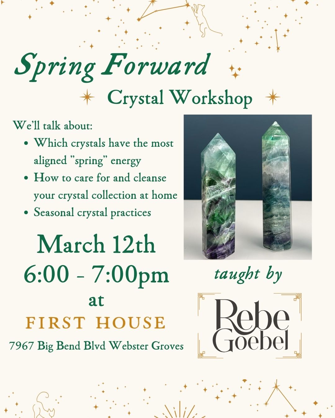 Spring Forward with Crystals Workshop