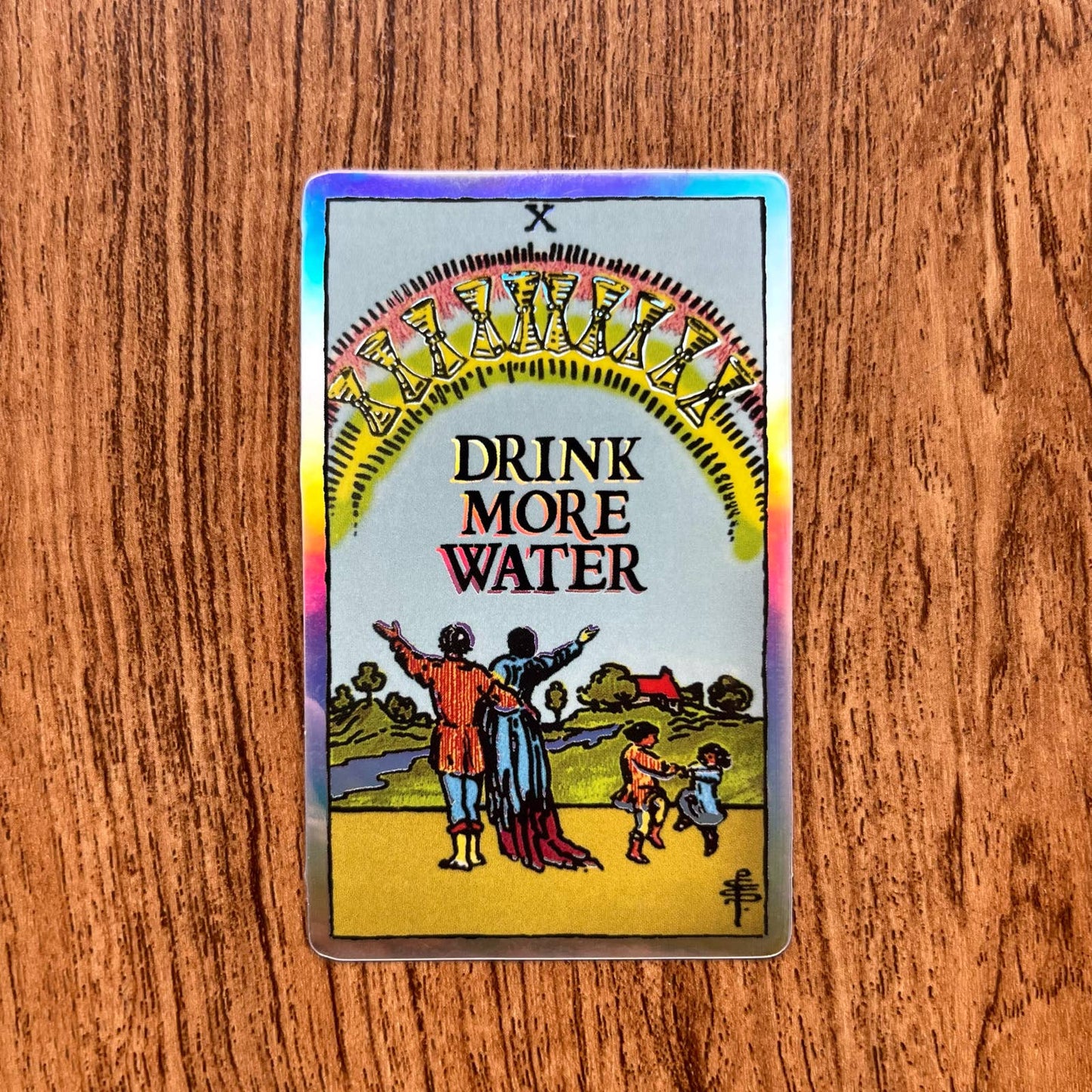 Ten of Cups Holographic Tarot Sticker