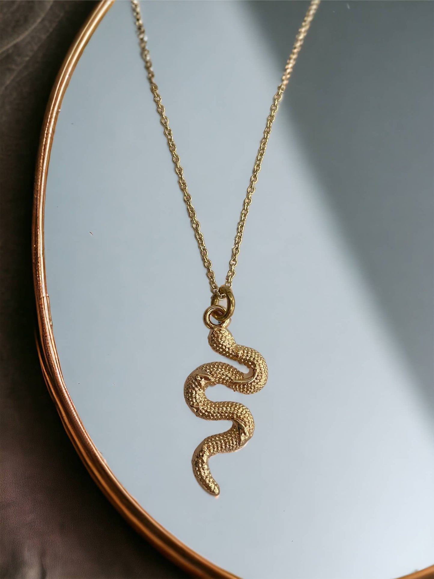 Snake Necklace ~ Gold Plated Pendant on delicate chain