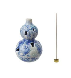 Embossed Incense Holder with Metal Insert