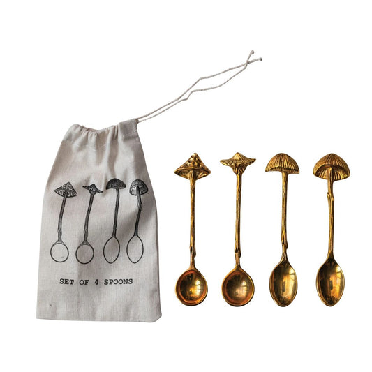 Brass Spoon with Mushroom Handle