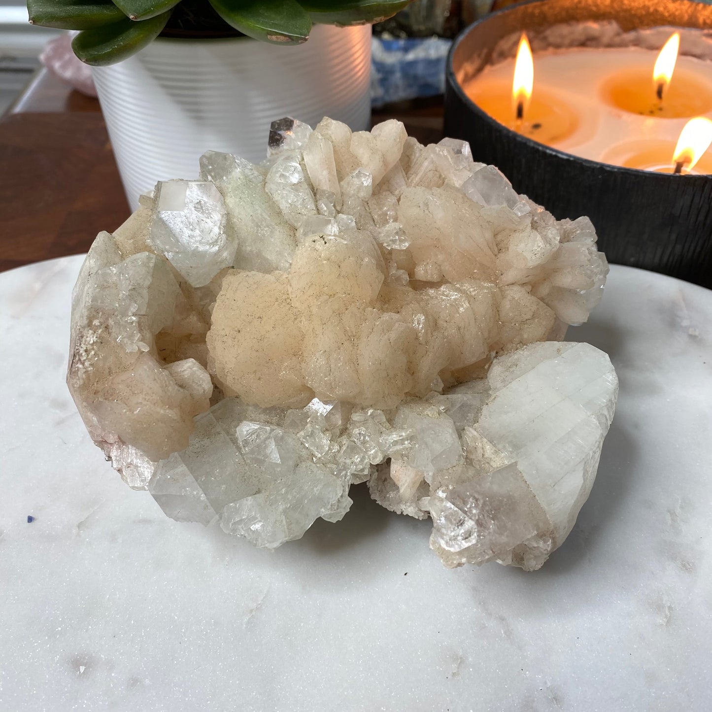 Apophyllite and Stillbite cluster #56