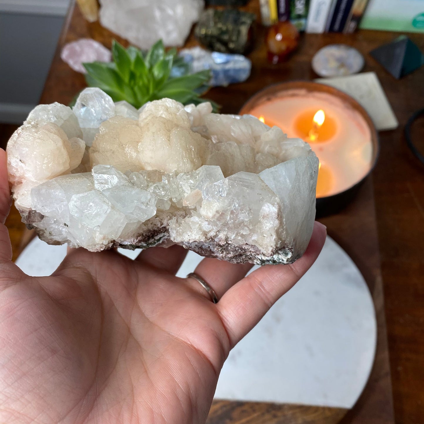 Apophyllite and Stillbite cluster #56