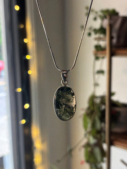 Moss Agate Oval Pendant