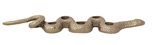 Snake Shaped Candle Holder, Gold Finish